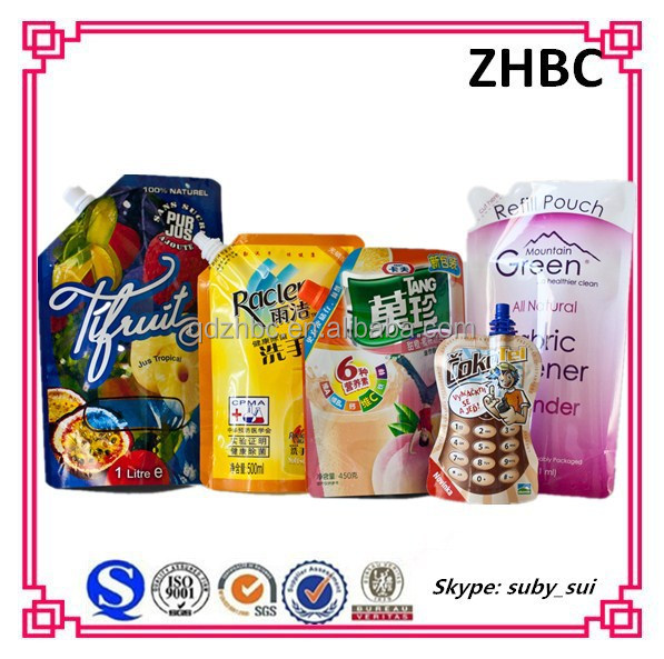 custom printed stand up liquid juice pouch