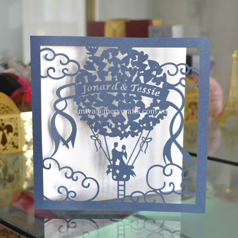 Navy Blue Wedding Decorations Laser Cut Wedding Invitations Navy