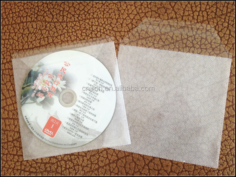 明確なpp不- 織2ディスクcdスリーブ/cddvdバッグフラップ問屋・仕入れ・卸・卸売り