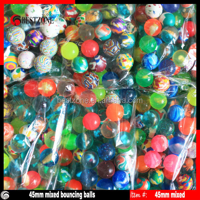 45mm mixed colorful bouncy ball /bouncing ball