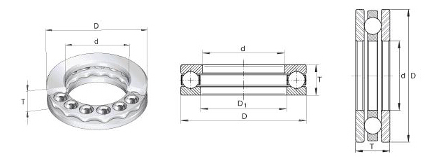 Thrust ball bearing 51113 KBC bearing 51113 65x90x18mm