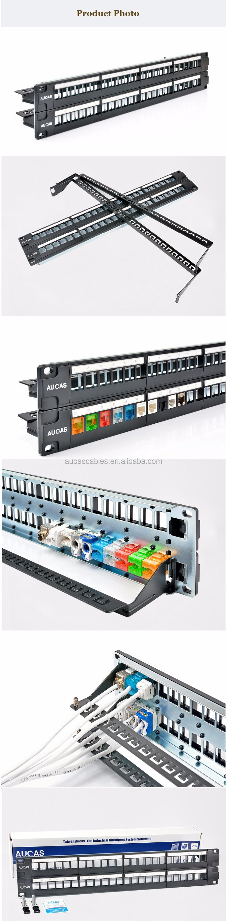 工場供給aucasパネル48ポートパッチパネルケーブル管理用供給でホット価格仕入れ・メーカー・工場