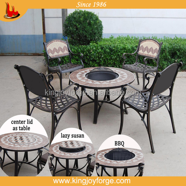 Bbq Table Fire Pit Set Garden Table Set Dining Set