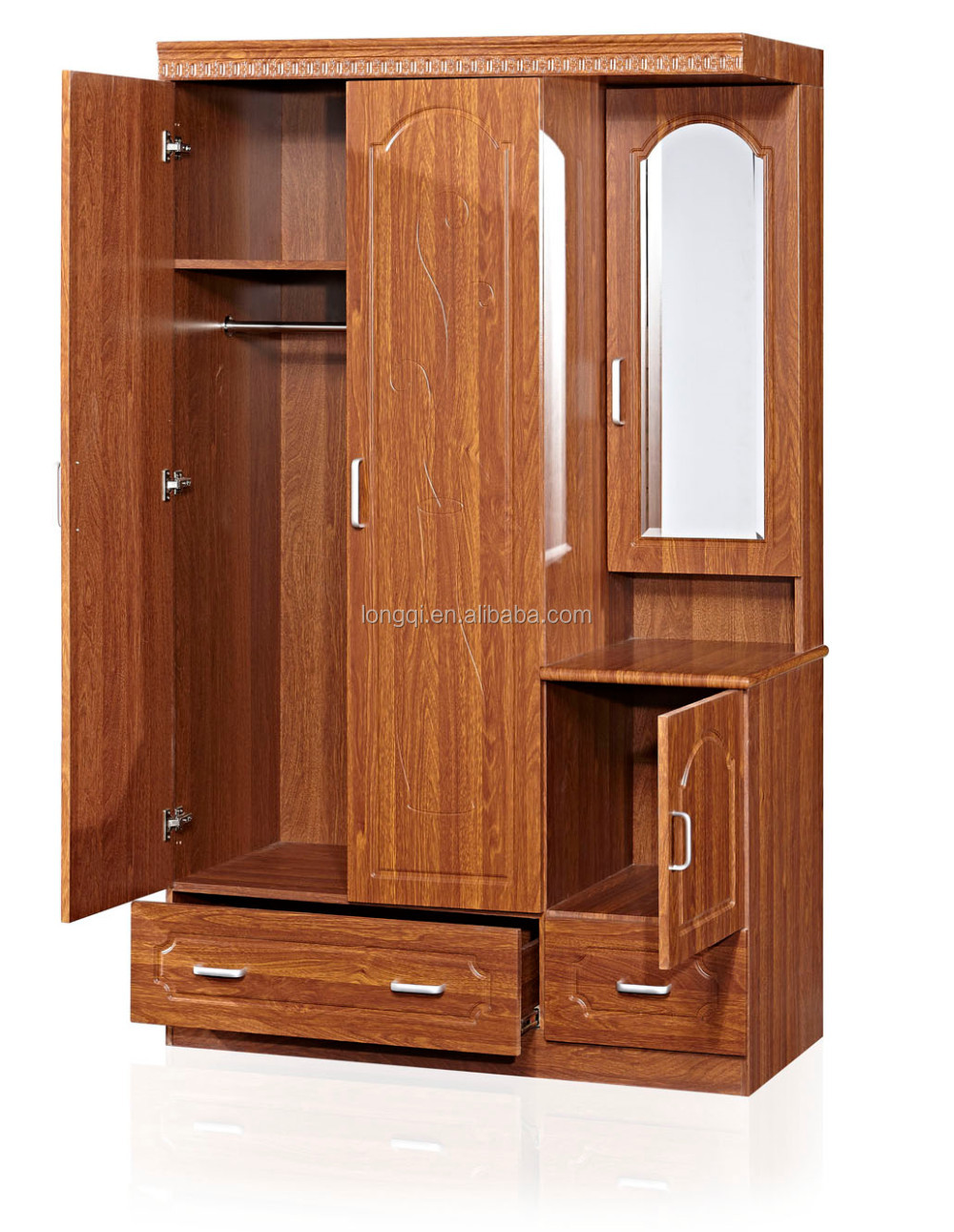 New Arrival Bedroom Mdf Wardrobe Design Wood Clothes Cabinet