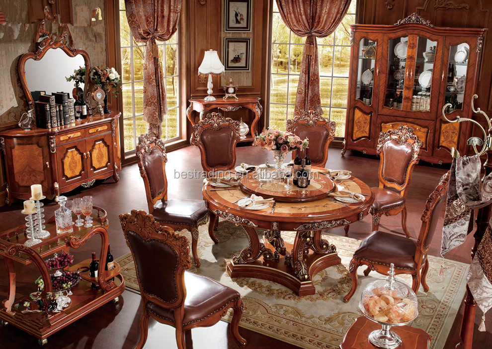 Solid Wooden Round Dining Table With Rotating Centre 12 Jpg