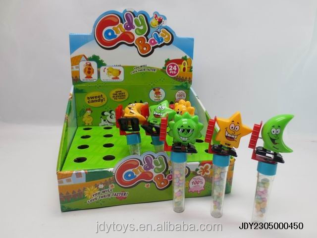 Hot Sale Plastic W/D Sun, Moon , Stars Candy Toy,Promotional candy bar children sugar Candy Toy,Cantoon Candy Toy