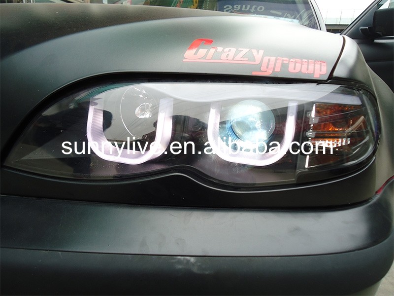 Faros ojos de ángel led AuCo; BMW E46 2001/2005