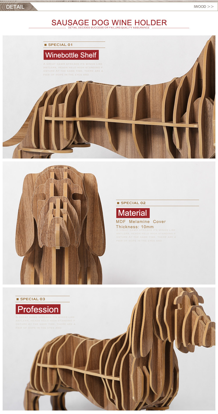 創造的なソーセージ犬形の木彫り寝室の家具仕入れ・メーカー・工場