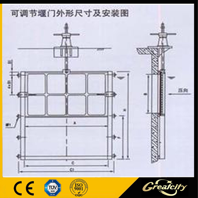 Control And Regulate The Water Level Equipment Adjustable Weir Gate