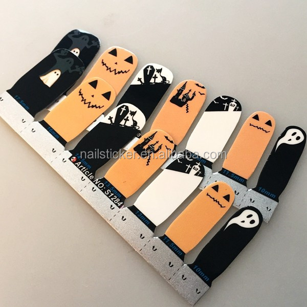 カスタムハロウィンネイルステッカー自己粘着ネイルアートステッカーハロウィン漫画ネイルラップ 問屋・仕入れ・卸・卸売り