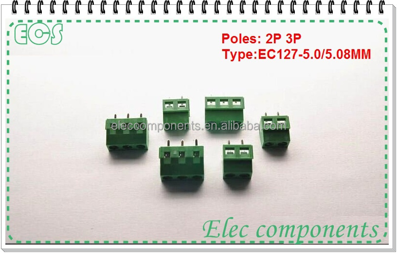 Ec127-2pec127-3pec1275. 08ミリメートルpcbねじ2pin/3pin5. 08ミリメートルストレートピンpcbねじ端子台コネクタ仕入れ・メーカー・工場