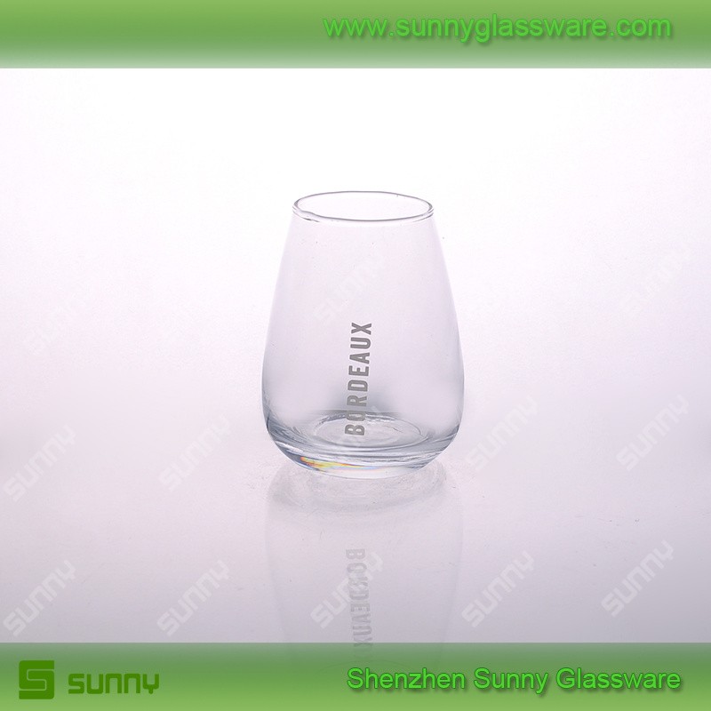 Lead free hand made stemless wine glasses