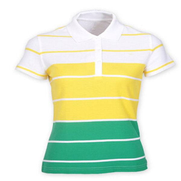 女性の色の組み合わせゴルフポロシャツストライプ問屋・仕入れ・卸・卸売り