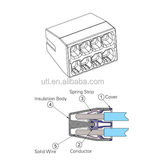 2/4/6/8極照明クイック- タブ端子台、 2.5mmダブル- 層ジャンクション用のコネクタに押し込みます仕入れ・メーカー・工場