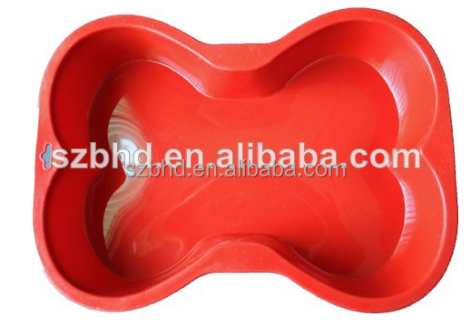 Red Bone Shaped FDA silicone chocolate molds for promotion