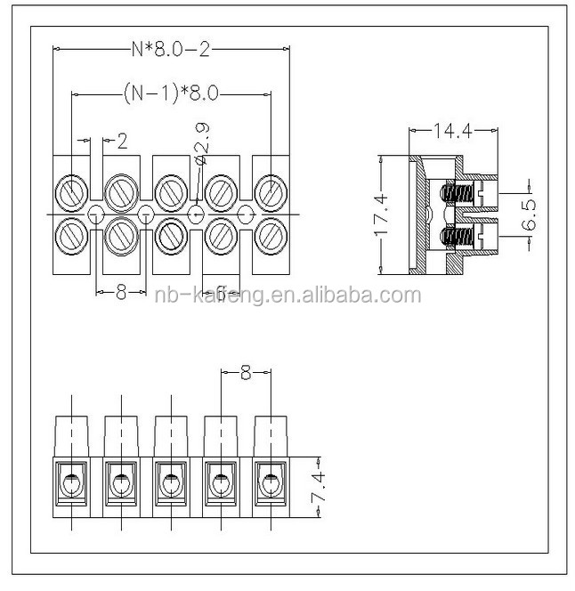 端子台kf10hwpwith10.0mmthrouhg飼料のための電気コネクタ仕入れ・メーカー・工場