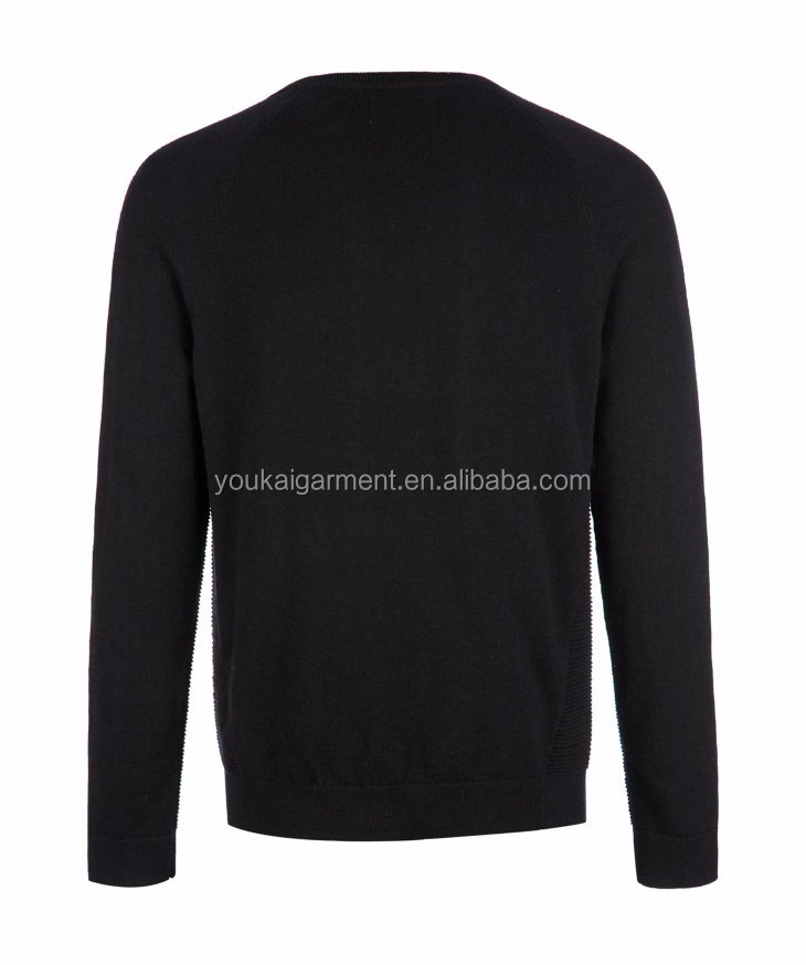 メーカー中国男性ヨーロッパタイプ純粋な色bllack編みプルオーバーセーター仕入れ・メーカー・工場