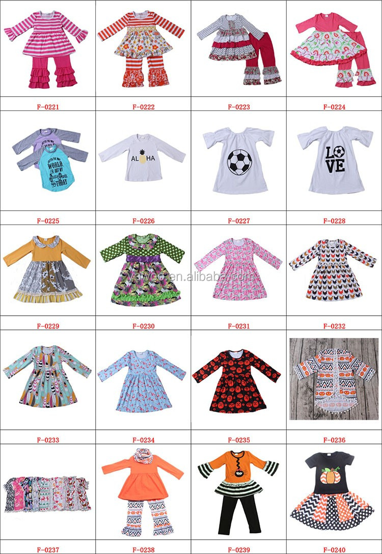 Yawoo子供服卸売花トップフリルボトム衣装タイトパンツ新しいスタイル子供服セット仕入れ・メーカー・工場