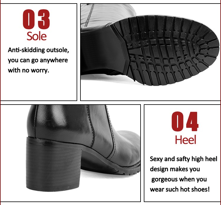 2016熱い販売中国バルク卸売puレザー快適で耐久性タイプレディースハイヒール膝のブーツ仕入れ・メーカー・工場