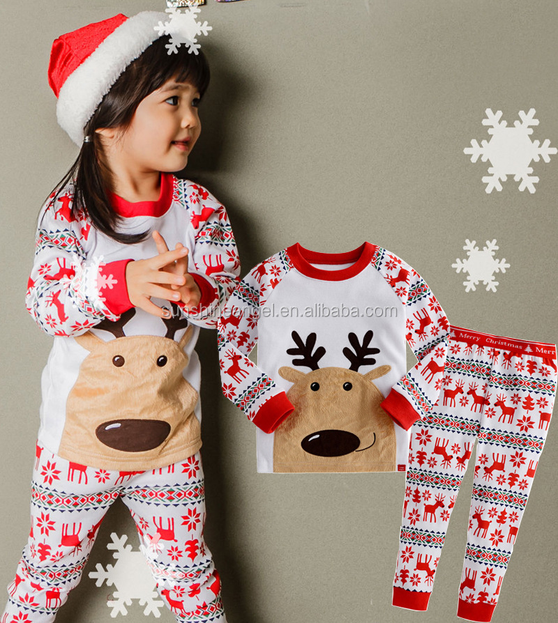 卸売高品質のコットンスノーフレークパジャマ子供のクリスマスのトナカイ仕入れ・メーカー・工場