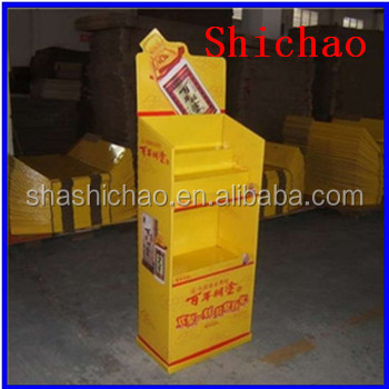 Paper floor display rack two sides cardboard shelf for chewing gum/chutty/cachou