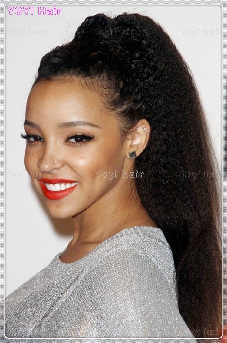 Mongolian kinky straight Ponytail