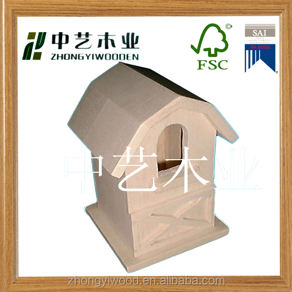 Best selling mini cute wood bird house decorated wooden bird house 