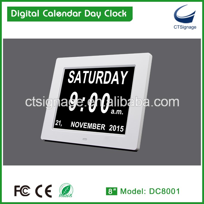 Shenzhen Directly Supply 8 Inch Wall Mount Digital Photo Frame Clock