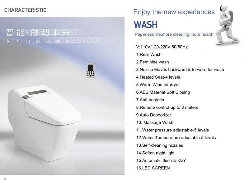 熱い販売の自動水洗トイレが2014年リモコン付き電子スマートトイレ問屋・仕入れ・卸・卸売り