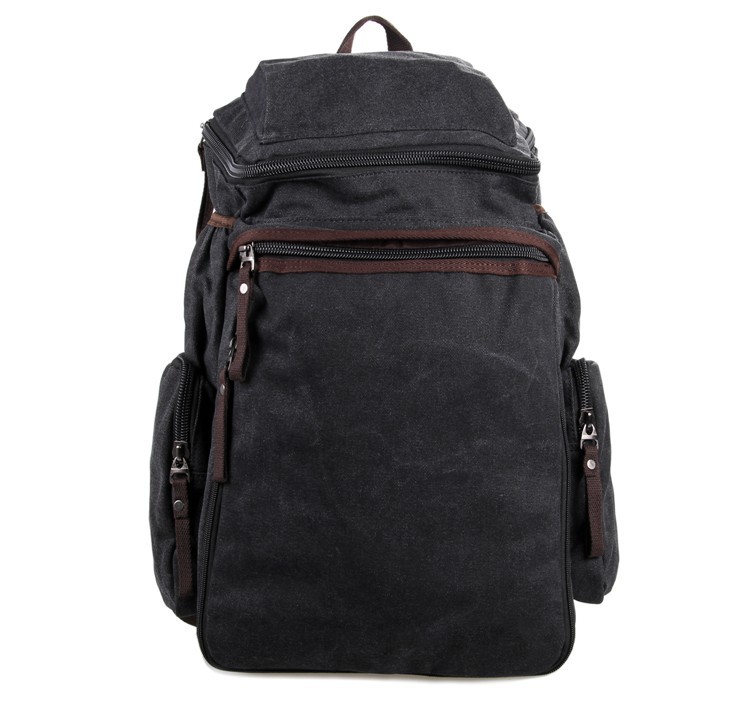 新しい9016aやカジュアルキャンバスとレザー旅行用バックパック学生かばん袋黒色通学ハイキングオンライン卸売問屋・仕入れ・卸・卸売り