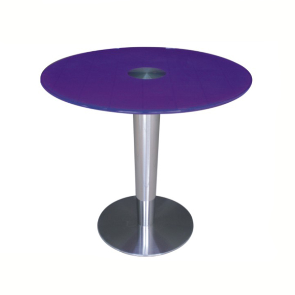 熱い販売のガラス棒のテーブルと椅子高円形のガラス棒のテーブルと椅子ステンレス製ベース付きバー用家具のデザイン仕入れ・メーカー・工場