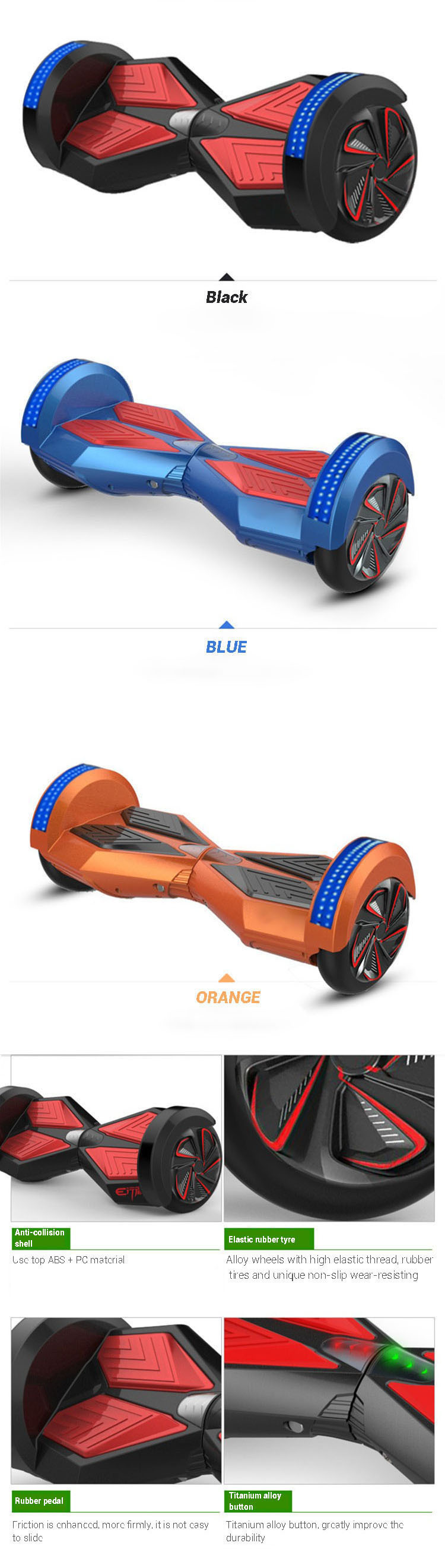 8インチ2車輪bluetoothとサムスンバッテリースマートセルフバランス電動スクーターhoverboard仕入れ・メーカー・工場
