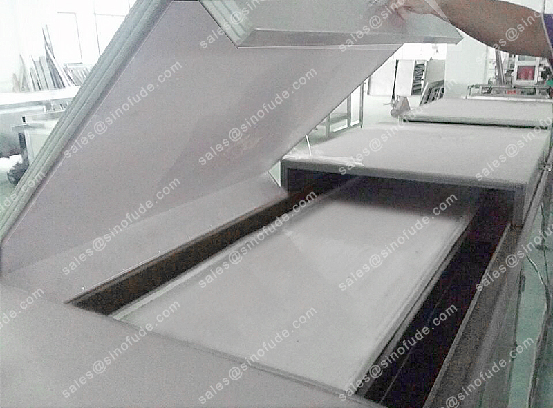 small chocolate enrober with cooling tunnel