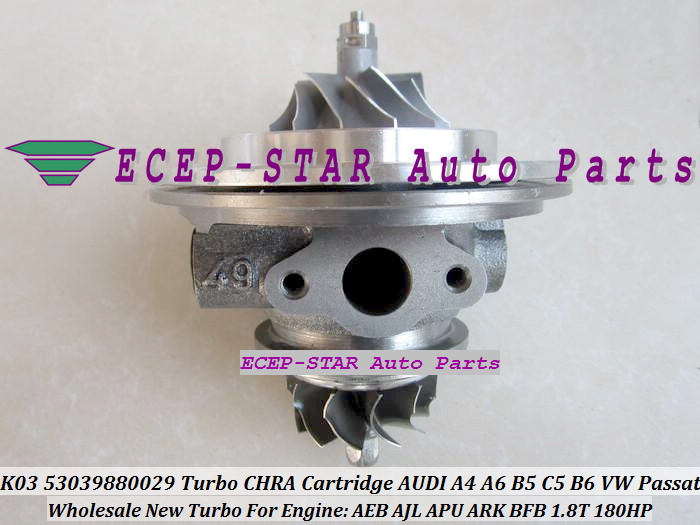 K03 53039880029 Turbo CHRA Cartridge Turbocharger Core For AUDI A4 A6 B5 C5 B6 VOLKSWAGE Passat 1.8T AEB AJL APU ARK BFB 180HP (3)