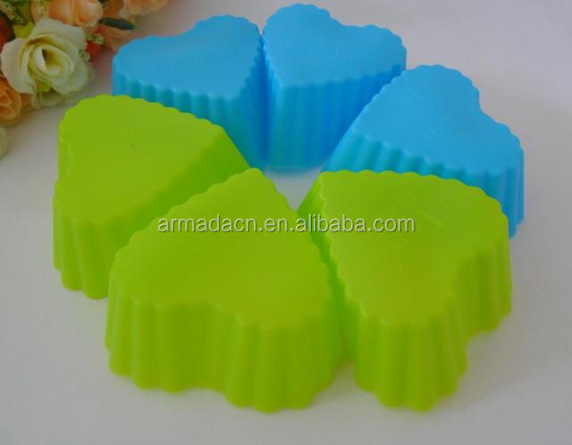2014 FDA & LFGB standard high quality heart shaped silicone lace molds for cake decorating