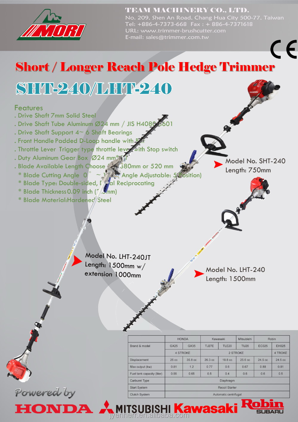Extended length hedge trimmers