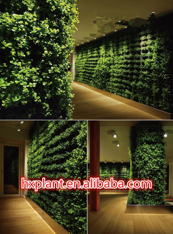 2016熱い販売人工葉壁ヘッジパティオ植物用の装飾人工グリーン壁仕入れ・メーカー・工場