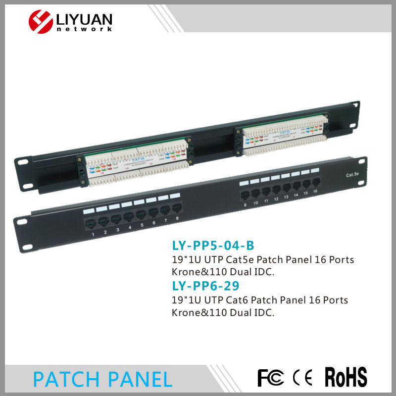 LY-PP5-04-B/LY-PP6-29 16ポートrj45 cat.6 utpデュアルidcクローネパッチパネル仕入れ・メーカー・工場