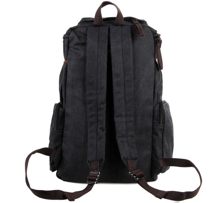 新しい9016aやカジュアルキャンバスとレザー旅行用バックパック学生かばん袋黒色通学ハイキングオンライン卸売問屋・仕入れ・卸・卸売り