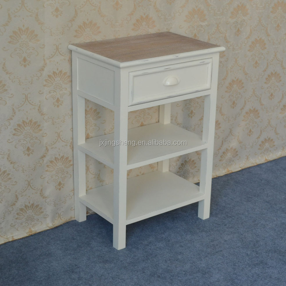 Shabby chic franse stijl witte enkele lade nachtkastje salontafels ... Ontworpen slaapkamers shabby chic