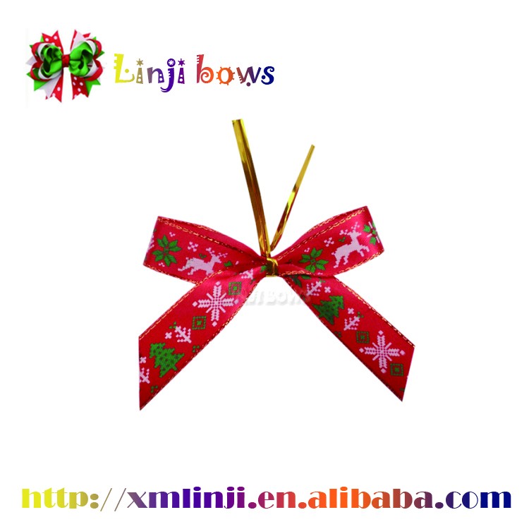 2015卸売カスタム リボン弓、 小さな クリスマス弓、 サテン リボン既製の弓仕入れ・メーカー・工場