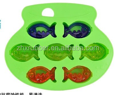 パーティーのために、 サプライヤーのqqの魚の形のホット- 販売のシリコーン製氷皿customed、 氷型fdaに承認された問屋・仕入れ・卸・卸売り