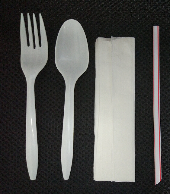 Pp 4 In 1 Disposable Plastic Cutlery Pack,Straw Cutlery Pack Buy