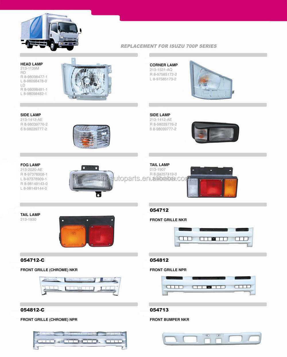 Head & Corner Lamps for ISUZU 700P SERIES - Reliable & Bright