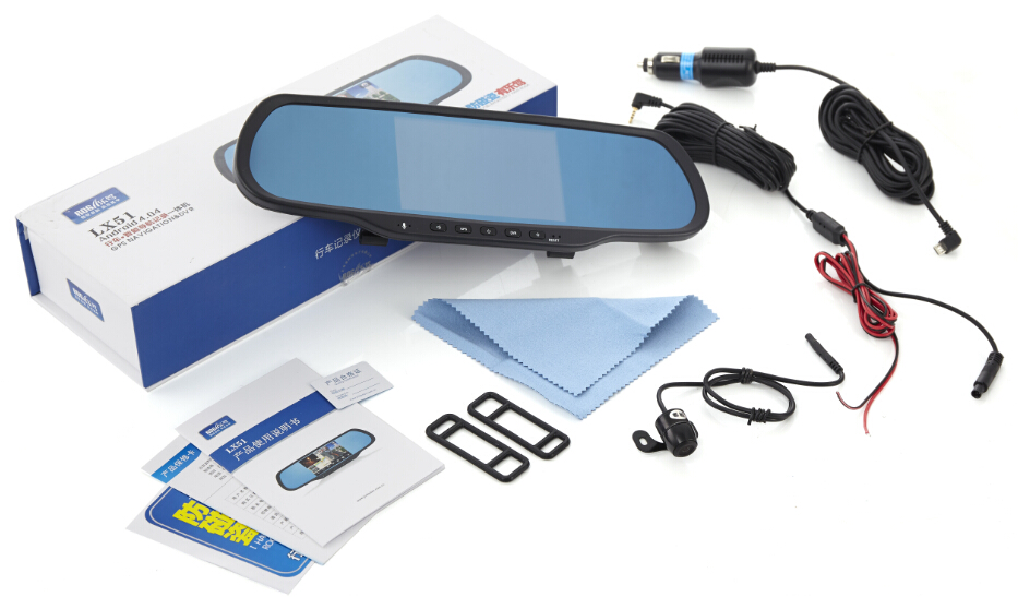 ROGA LX51S Factory Directly supply 5 inch automotive dual lens dvr unique car rearview mirror dvr with speed cam GPS navigation