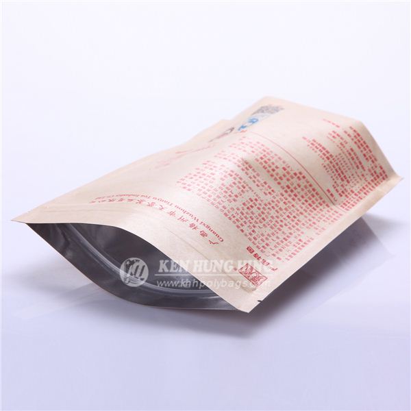 Stand up Zip Lock Kraft High Quality Tea Bags with Window