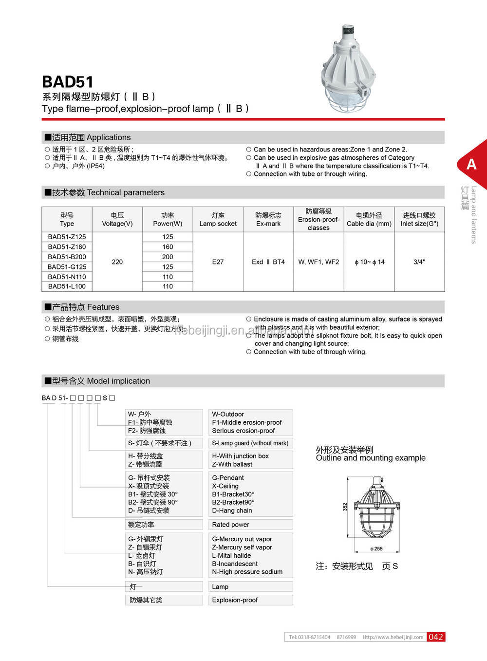 125ワット防爆ＬＥＤ- 爆ライト中国製問屋・仕入れ・卸・卸売り