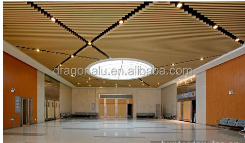 PVDF coated interior aluminium hanging square tube ceiling