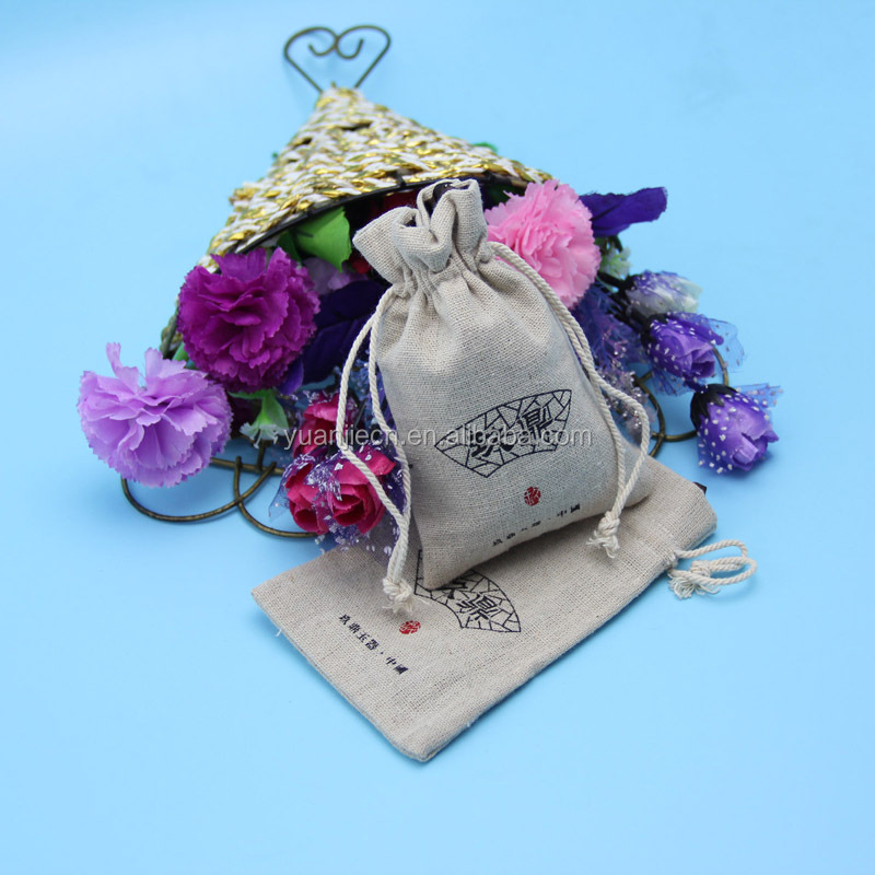 Ecofriendly fancy drawstring jute flower/cup bag