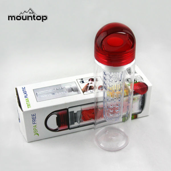 新しいプラスチック製のフルーツ2014年ホットウォーターボトル注入器ポータブル問屋・仕入れ・卸・卸売り